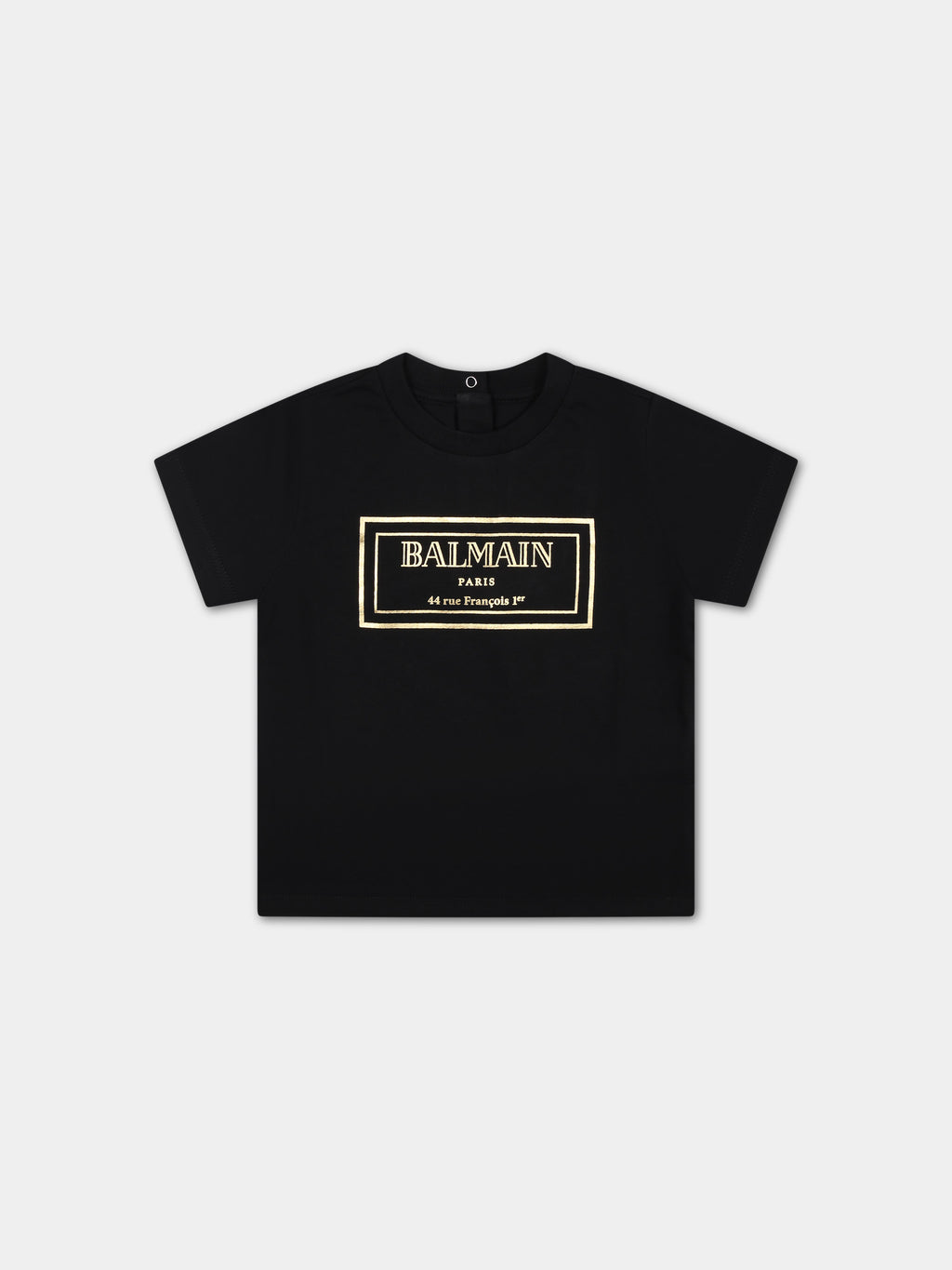 Black t-shirt for babies with gold logo